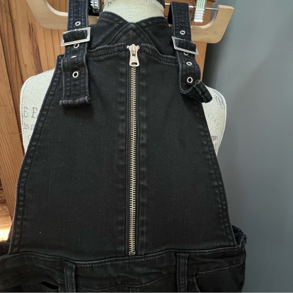 Levis denim jean overalls zipper side zip black 27 skinny cropped ankle - Picture 10 of 12